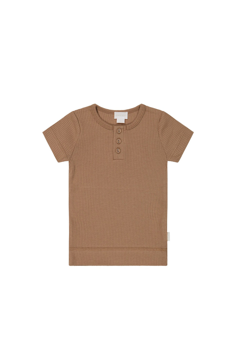 Organic Cotton Modal Henley Tee - Cavern Clay Childrens Top from Jamie Kay Australia