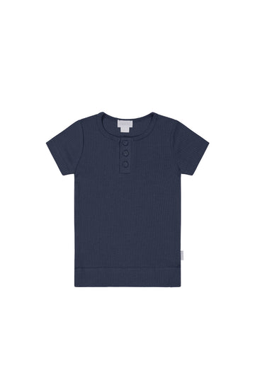 Organic Cotton Modal Henley Tee - Charter Childrens Top from Jamie Kay Australia