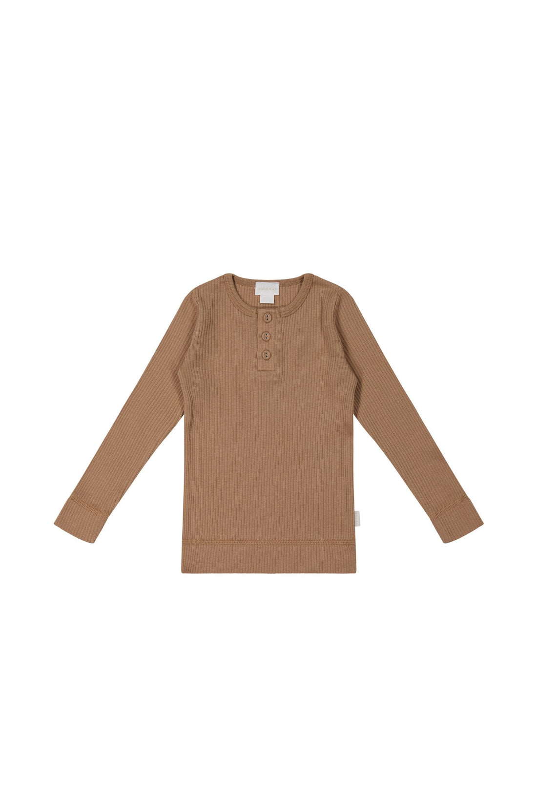 Organic Cotton Modal Long Sleeve Henley - Cavern Clay Childrens Top from Jamie Kay Australia