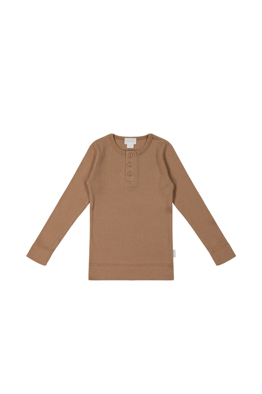 Organic Cotton Modal Long Sleeve Henley - Cavern Clay Childrens Top from Jamie Kay Australia