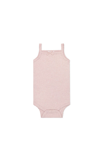 Organic Cotton Modal Singlet Bodysuit - Chalk Marle Childrens Bodysuit from Jamie Kay Australia