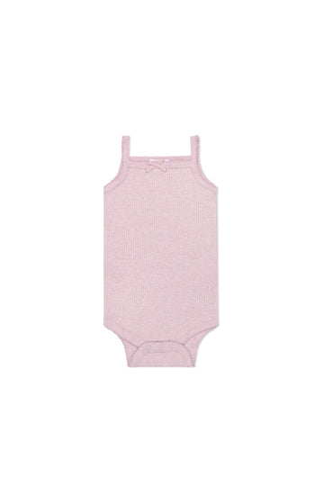 Organic Cotton Modal Singlet Bodysuit - Orchid Marle Childrens Bodysuit from Jamie Kay Australia
