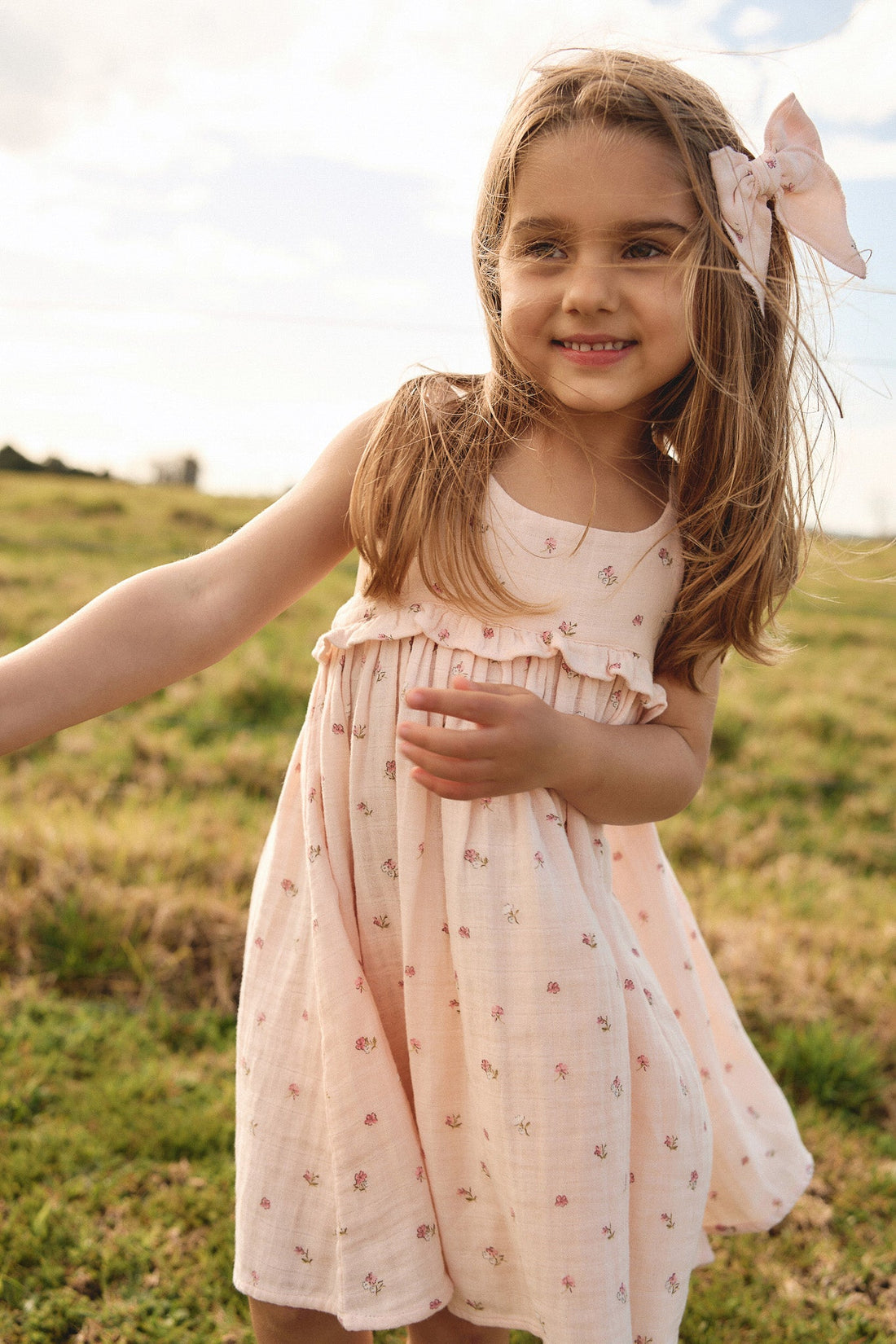 Organic Cotton Muslin Lola Dress - Meredith Morganite Childrens Dress from Jamie Kay Australia