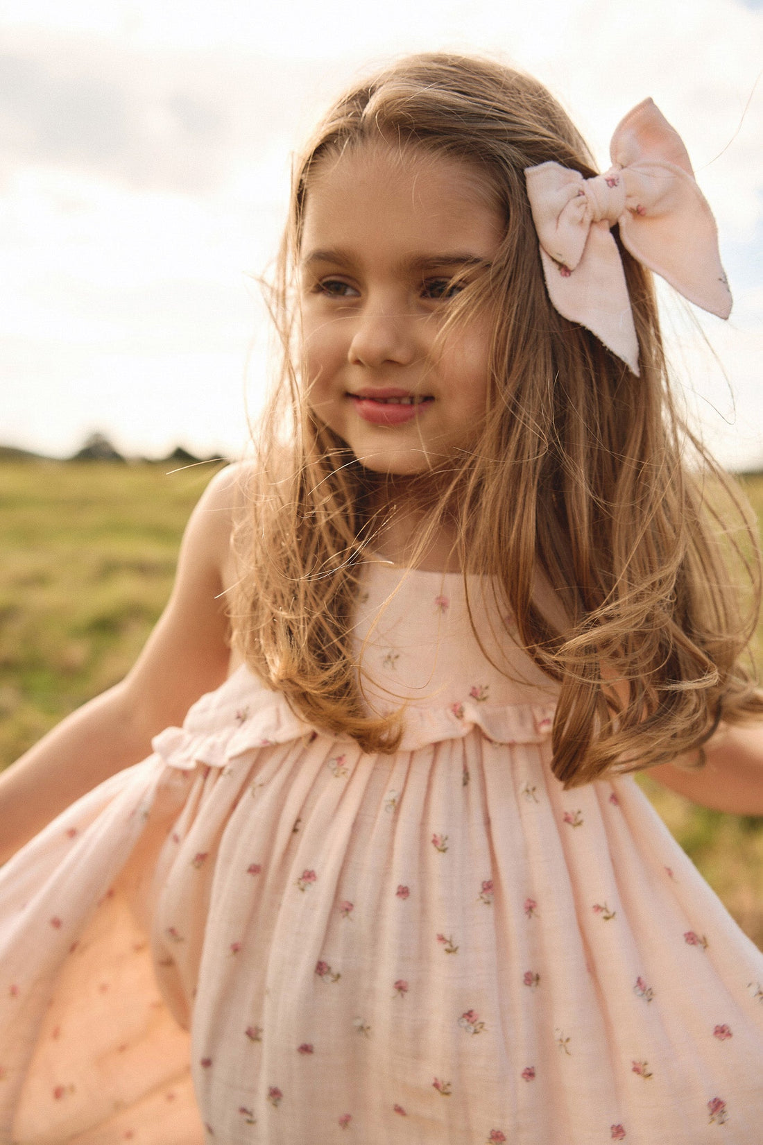 Organic Cotton Muslin Lola Dress - Meredith Morganite Childrens Dress from Jamie Kay Australia