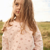 Organic Cotton Bobbie Sweatshirt - Petite Fleur Soft Peony Childrens Top from Jamie Kay Australia