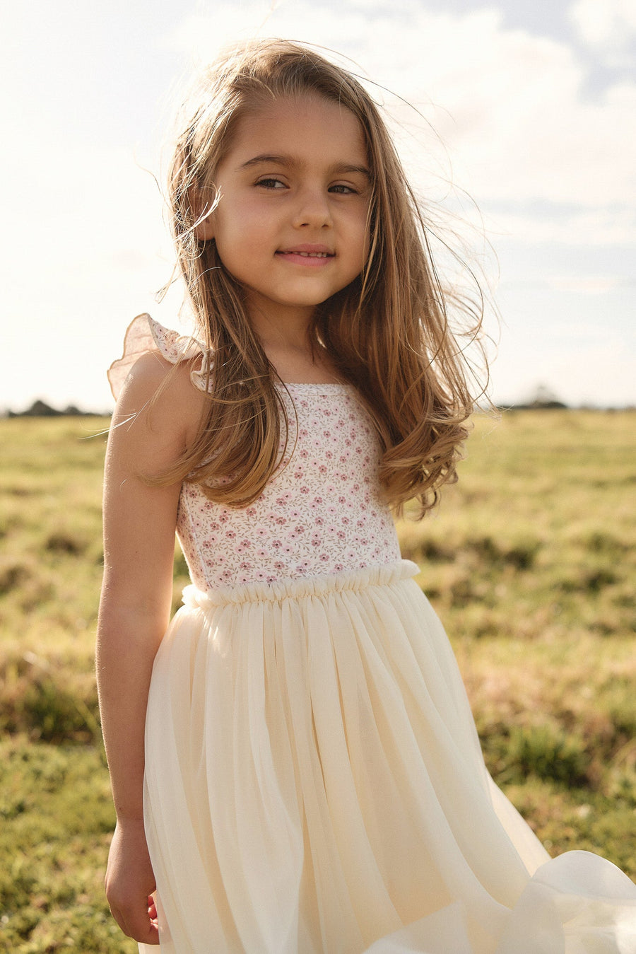 Katie Tutu Dress - Emmy Natural Childrens Dress from Jamie Kay Australia