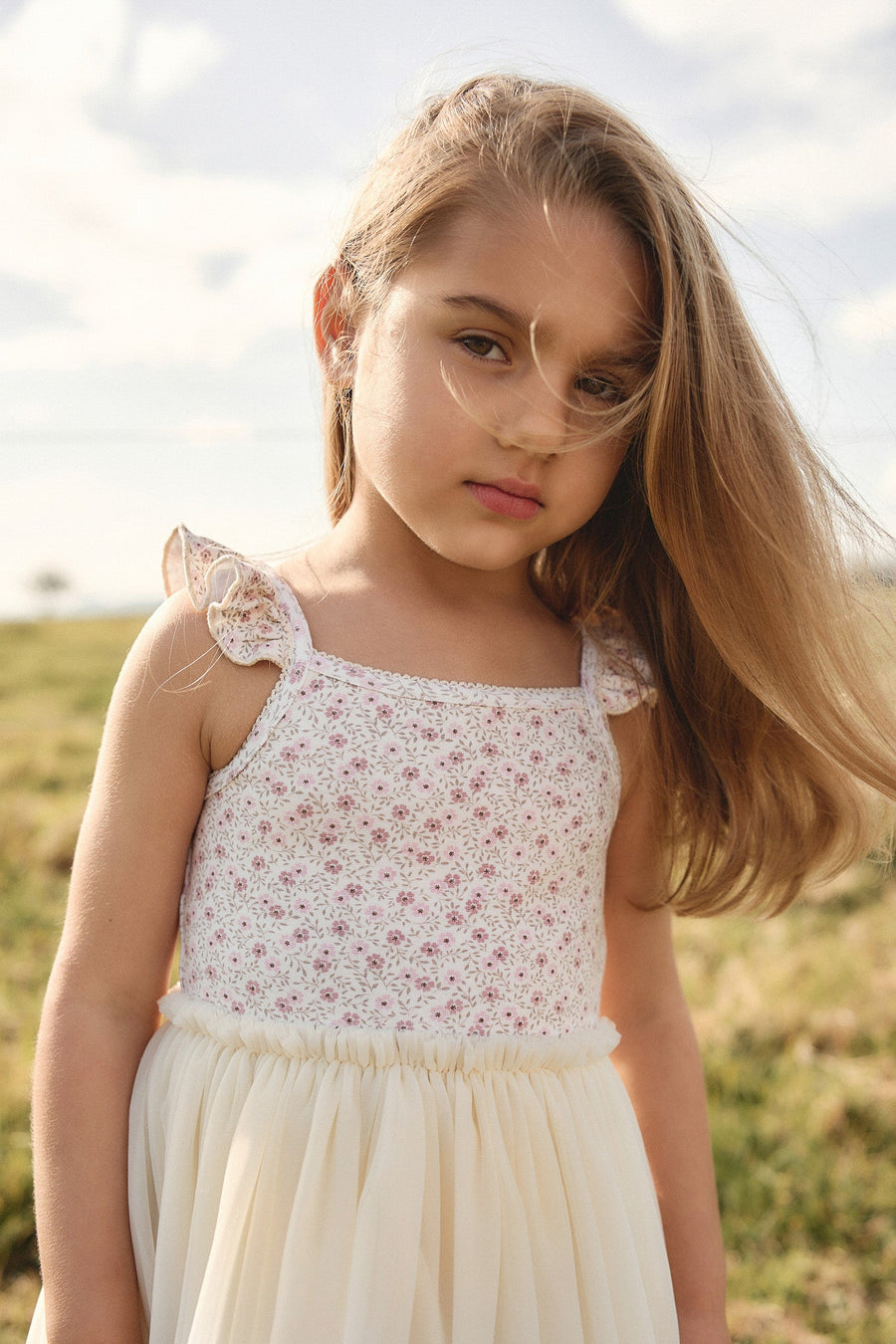 Katie Tutu Dress - Emmy Natural Childrens Dress from Jamie Kay Australia