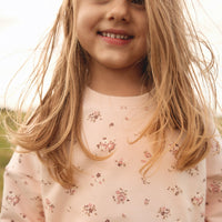 Organic Cotton Bobbie Sweatshirt - Petite Fleur Soft Peony Childrens Top from Jamie Kay Australia