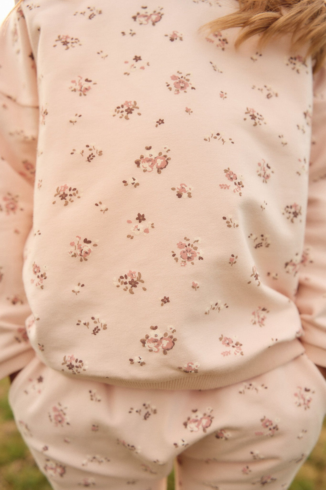 Organic Cotton Bobbie Sweatshirt - Petite Fleur Soft Peony Childrens Top from Jamie Kay Australia