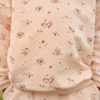 Organic Cotton Bobbie Sweatshirt - Petite Fleur Soft Peony Childrens Top from Jamie Kay Australia