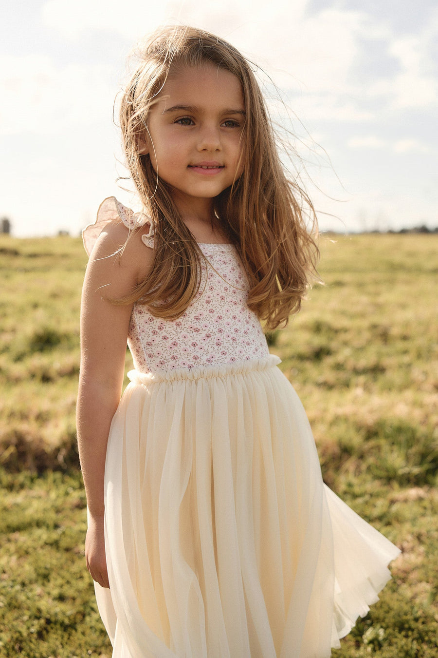 Katie Tutu Dress - Emmy Natural Childrens Dress from Jamie Kay Australia