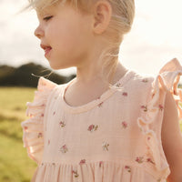 Organic Cotton Muslin Sadie Romper - Meredith Morganite Childrens Romper from Jamie Kay Australia