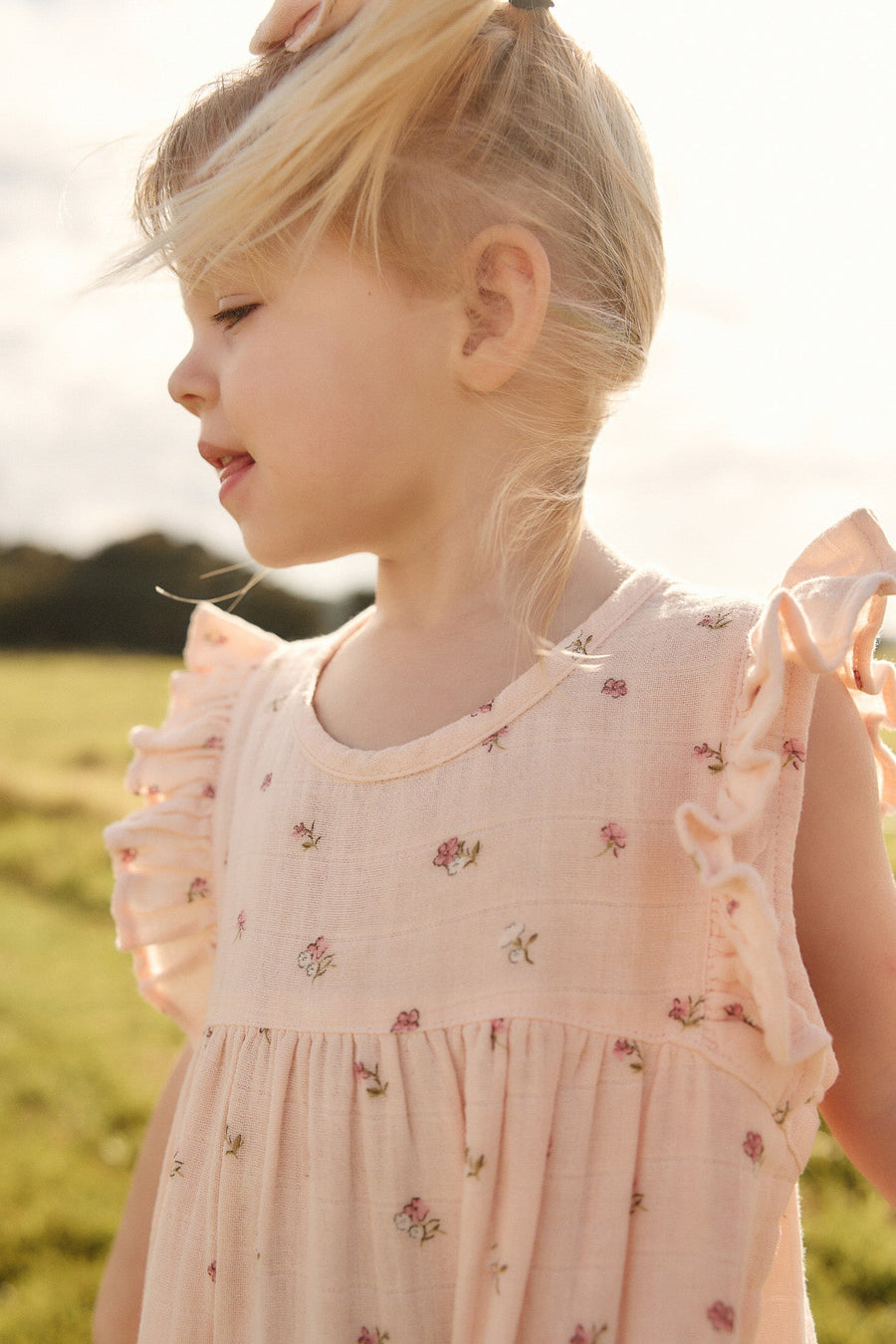 Organic Cotton Muslin Sadie Romper - Meredith Morganite Childrens Romper from Jamie Kay Australia