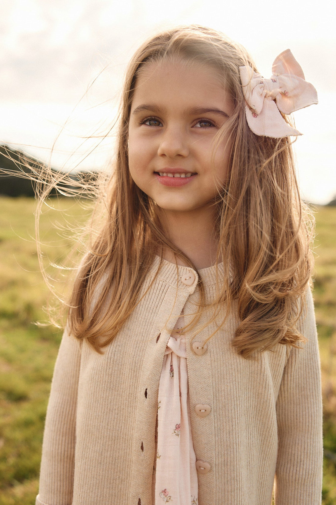 Noelle Cardigan - Oatmeal Marle Childrens Cardigan from Jamie Kay Australia