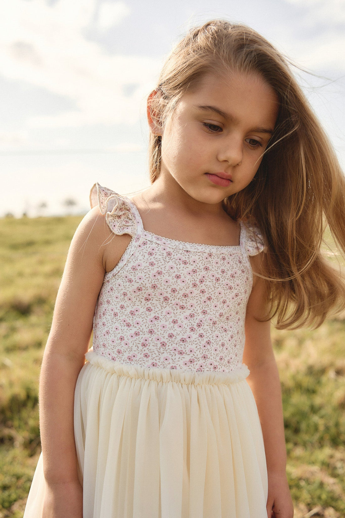 Katie Tutu Dress - Emmy Natural Childrens Dress from Jamie Kay Australia