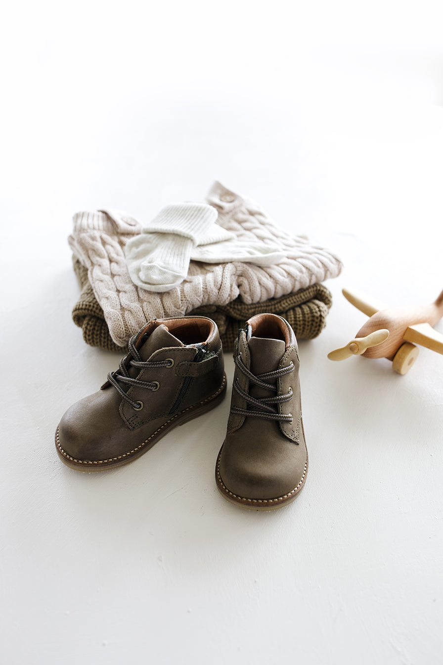 Leather Boot - Olive Childrens Footwear from Jamie Kay Australia