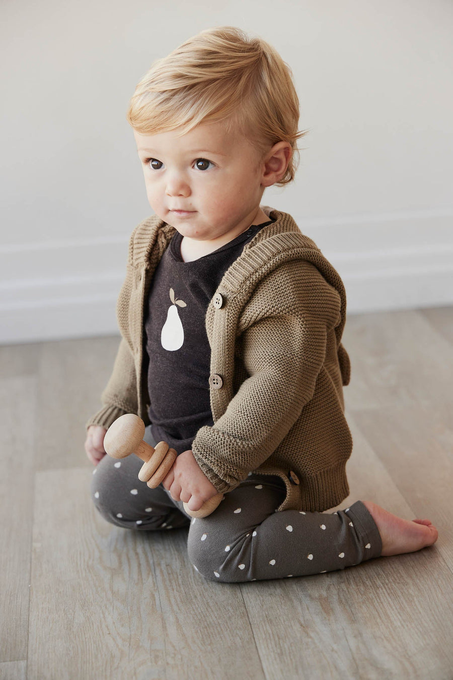 Pima Cotton Arnold Long Sleeve Top - Dark Chocolate Childrens Top from Jamie Kay Australia