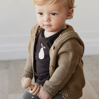 Pima Cotton Arnold Long Sleeve Top - Dark Chocolate Childrens Top from Jamie Kay Australia