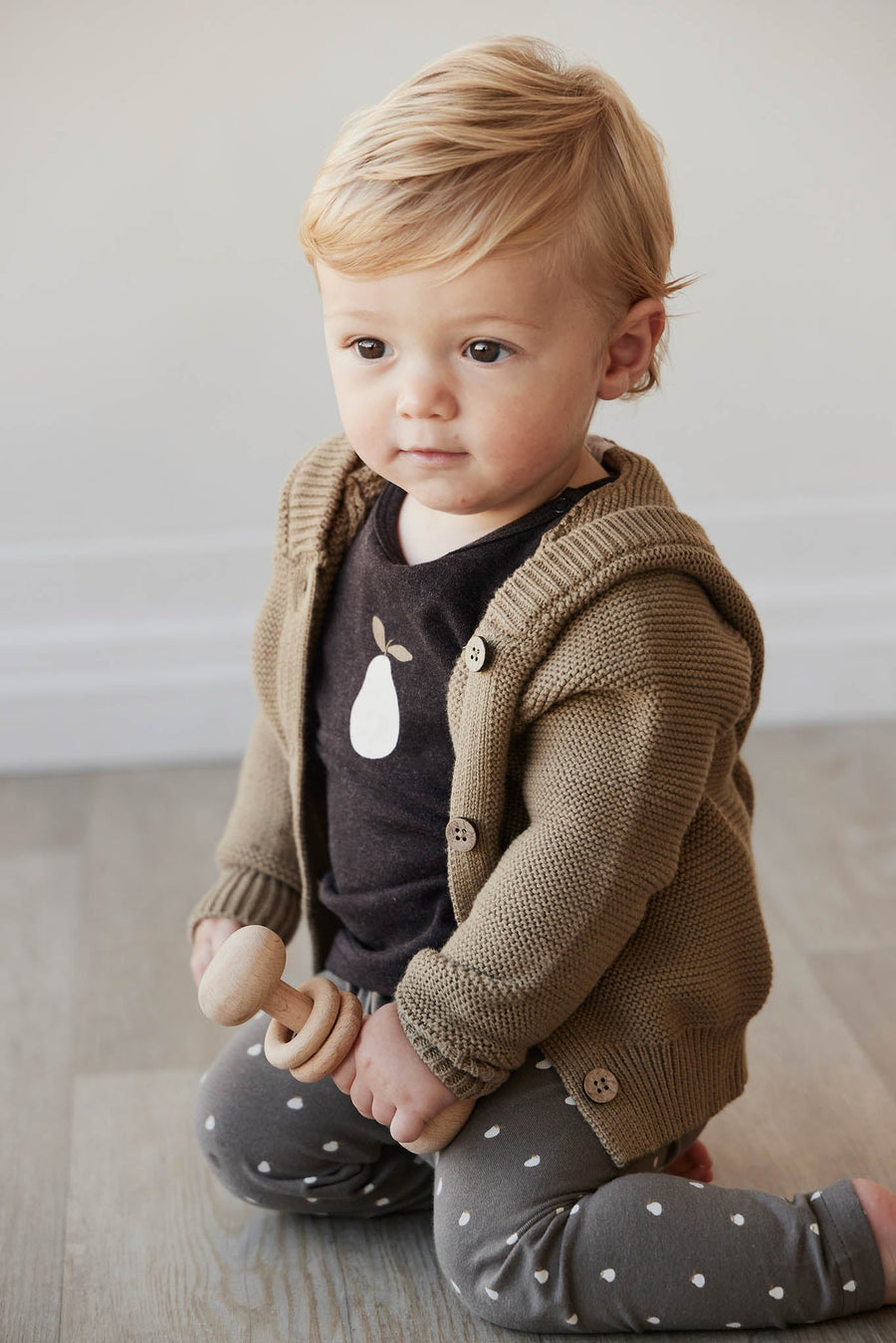 Pima Cotton Arnold Long Sleeve Top - Dark Chocolate Childrens Top from Jamie Kay Australia