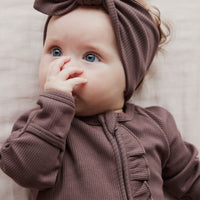 Organic Cotton Fine Rib Headband - Deep Cocoa Childrens Headband from Jamie Kay Australia