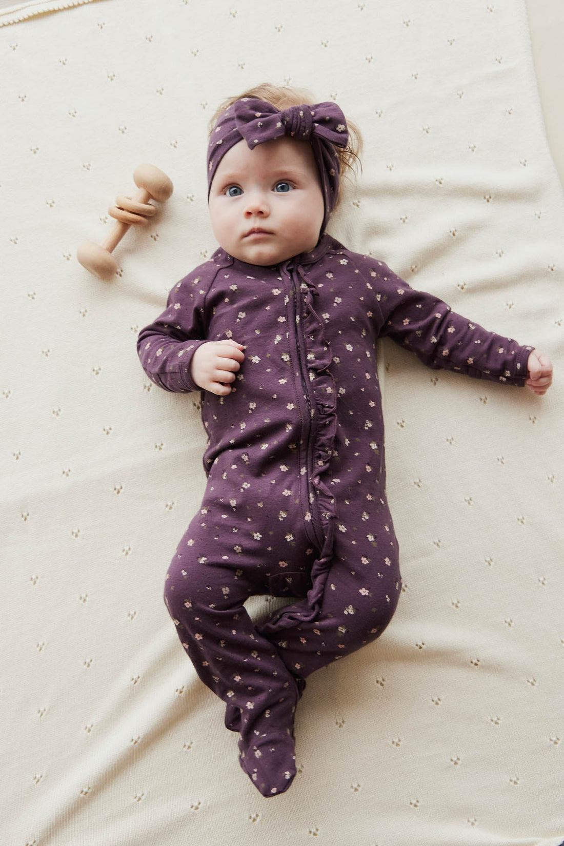 Organic Cotton Melanie Onepiece - Goldie Huckleberry Sparse Childrens Onepiece from Jamie Kay Australia