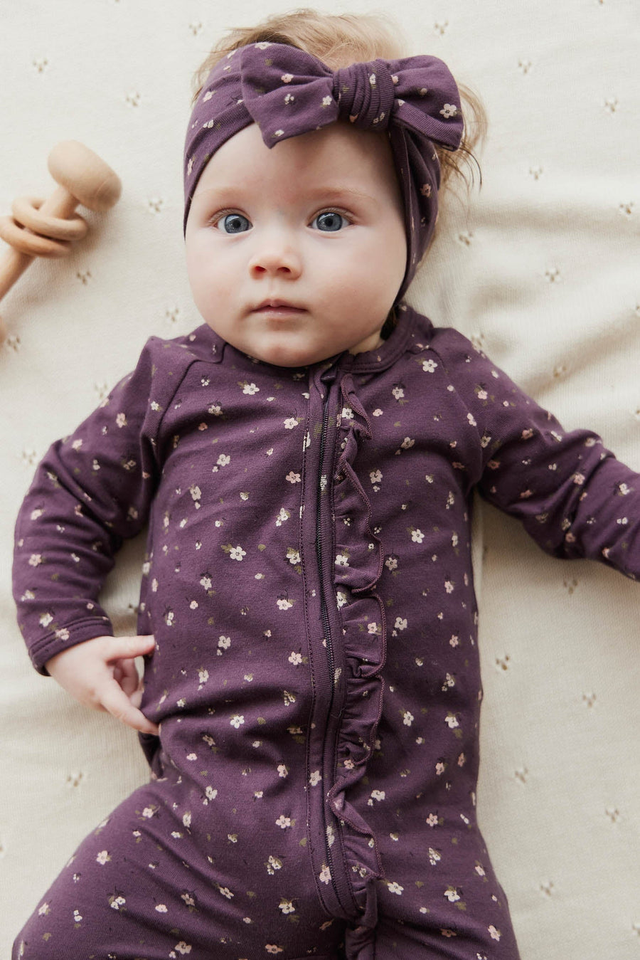 Organic Cotton Melanie Onepiece - Goldie Huckleberry Sparse Childrens Onepiece from Jamie Kay Australia