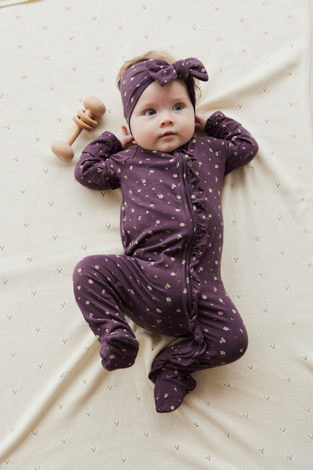 Organic Cotton Melanie Onepiece - Goldie Huckleberry Sparse Childrens Onepiece from Jamie Kay Australia