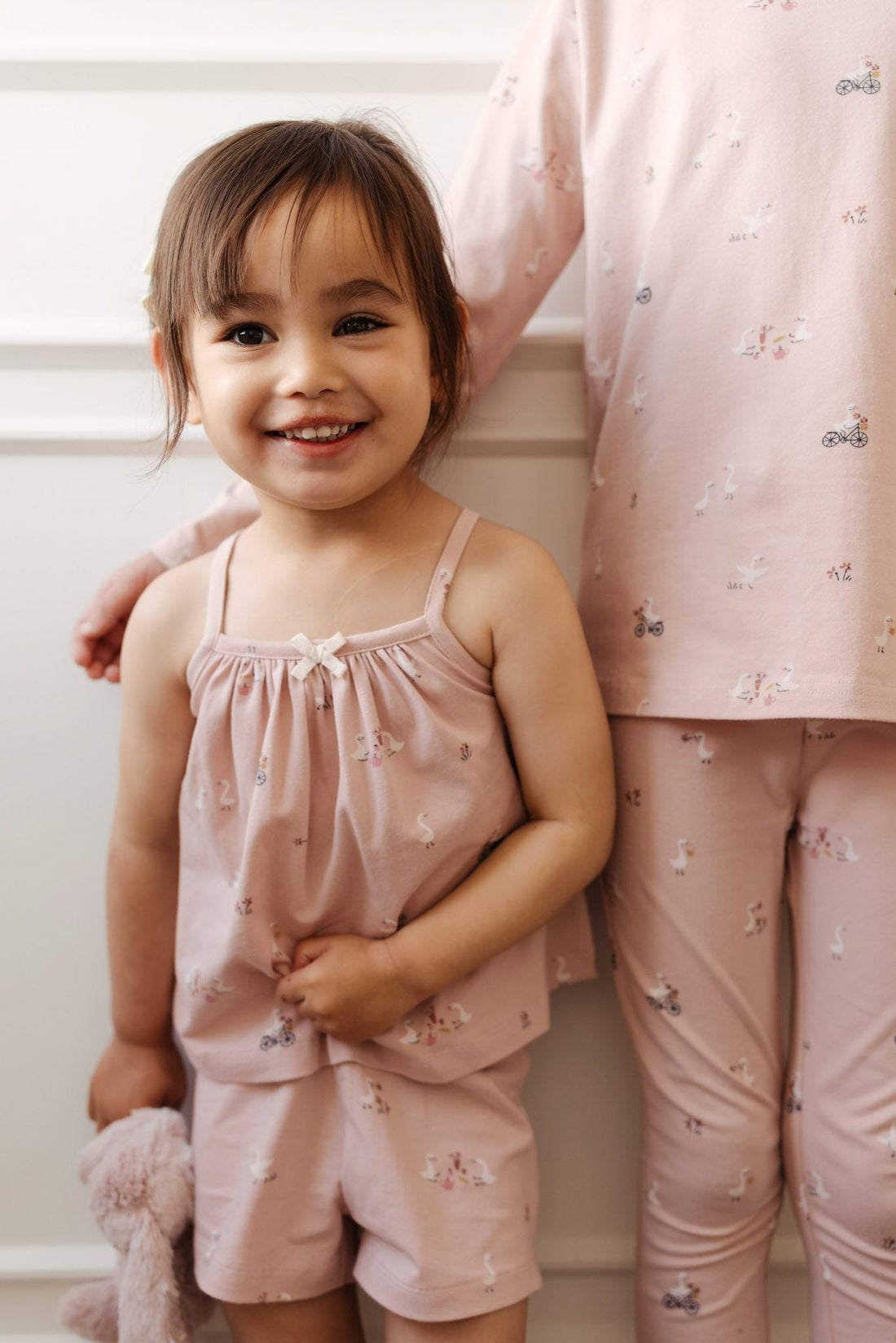 Organic Cotton Daisy May Singlet Set - Swans Picnic Childrens Pyjama from Jamie Kay Australia