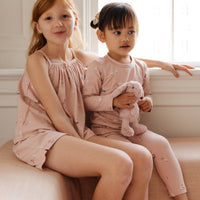 Organic Cotton Atlas Long Sleeve Set - Swans Picnic Childrens Pyjama from Jamie Kay Australia