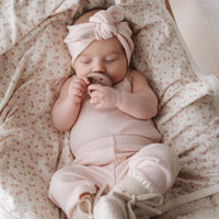 Organic Cotton Modal Singlet Bodysuit - Dainty Pink Childrens Bodysuit from Jamie Kay Australia