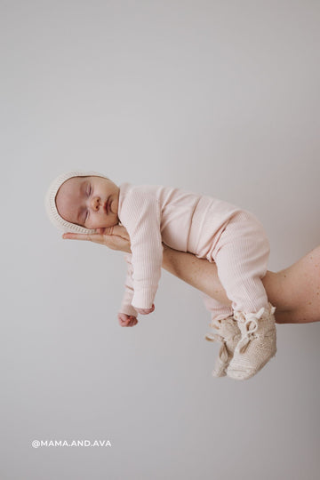 Organic Cotton Modal Long Sleeve Bodysuit - Dainty Pink Childrens Bodysuit from Jamie Kay Australia