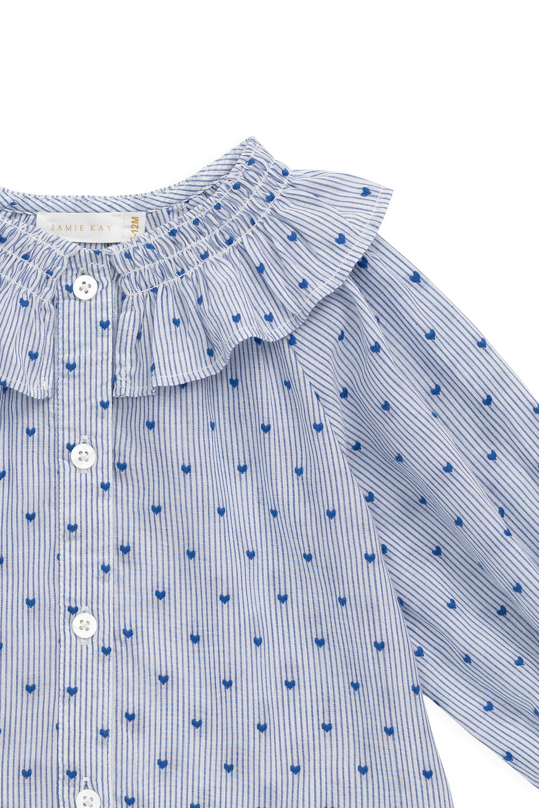 Organic Cotton Bellamy Blouse - Mon Amour Stripe Indigo Childrens Top from Jamie Kay Australia