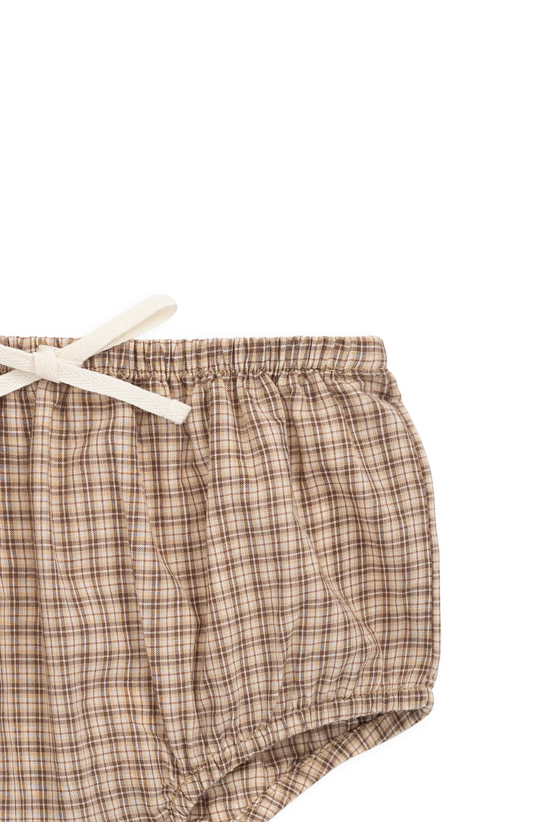 Organic Cotton Gabriel Bloomer - Cabin Check Cocoa Childrens Bloomer from Jamie Kay Australia