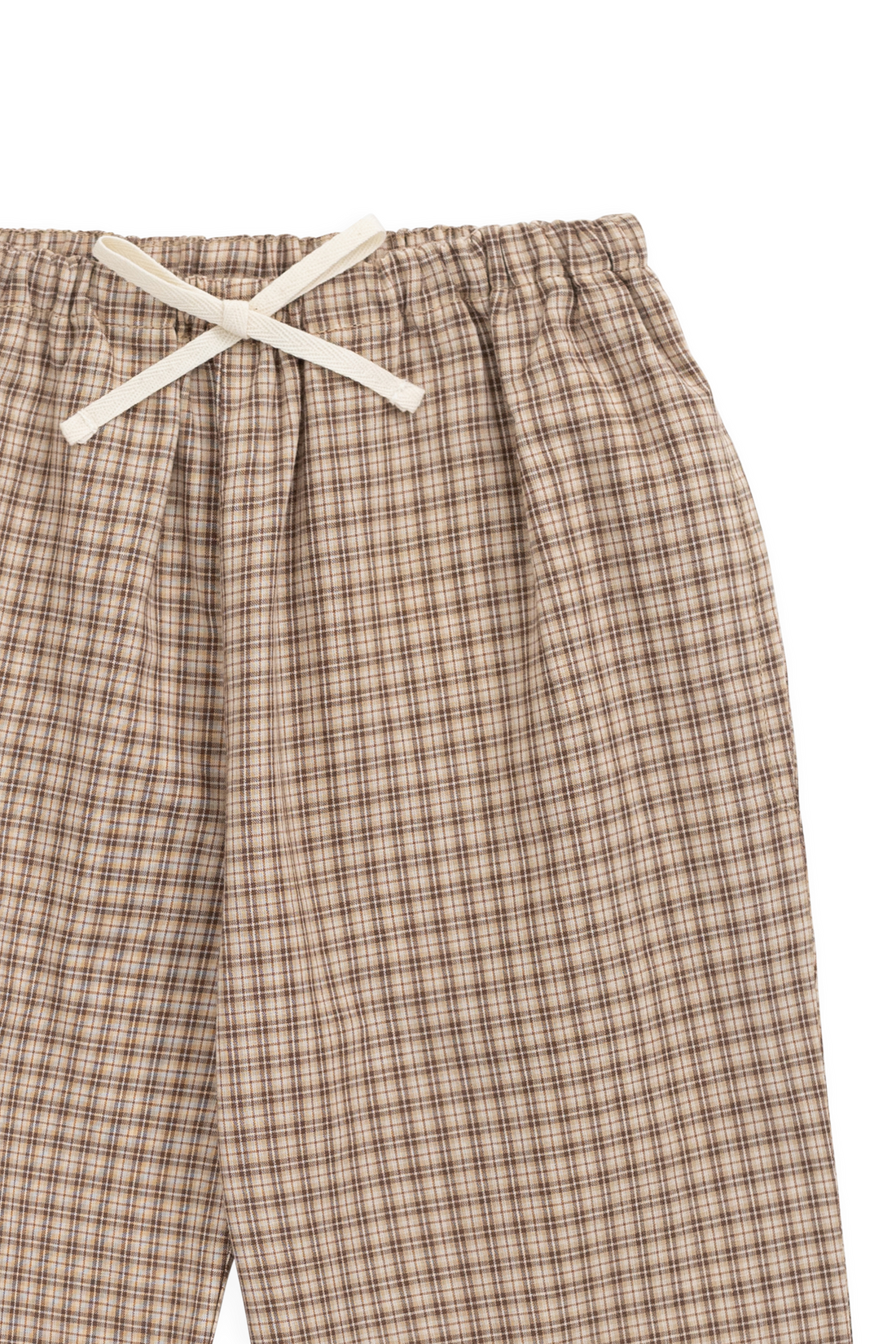 Organic Cotton Kenji Pant - Cabin Check Cocoa Childrens Pant from Jamie Kay Australia