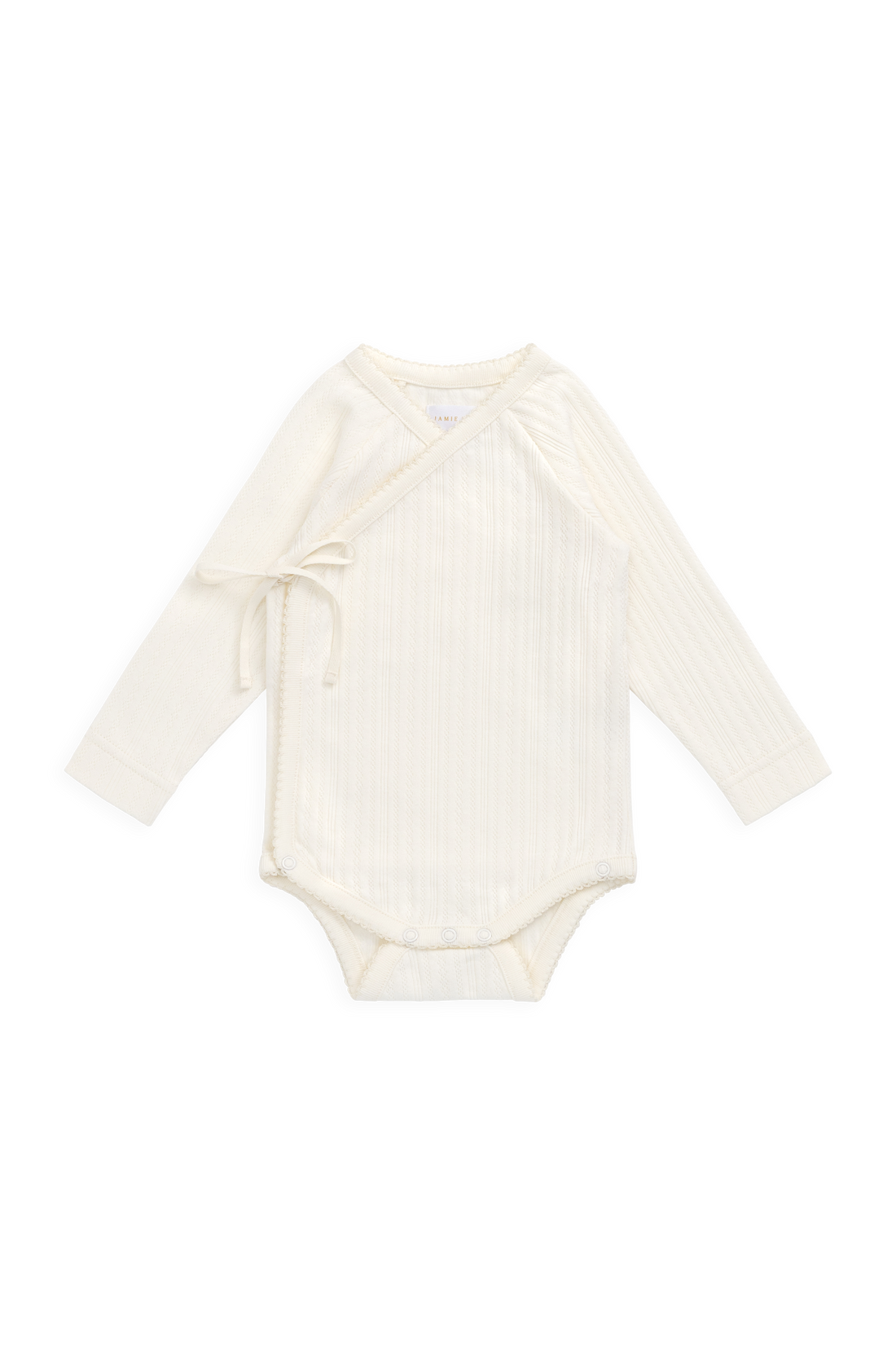 Organic Cotton Pointelle Marina Bodysuit - Parchment Childrens Bodysuit from Jamie Kay Australia