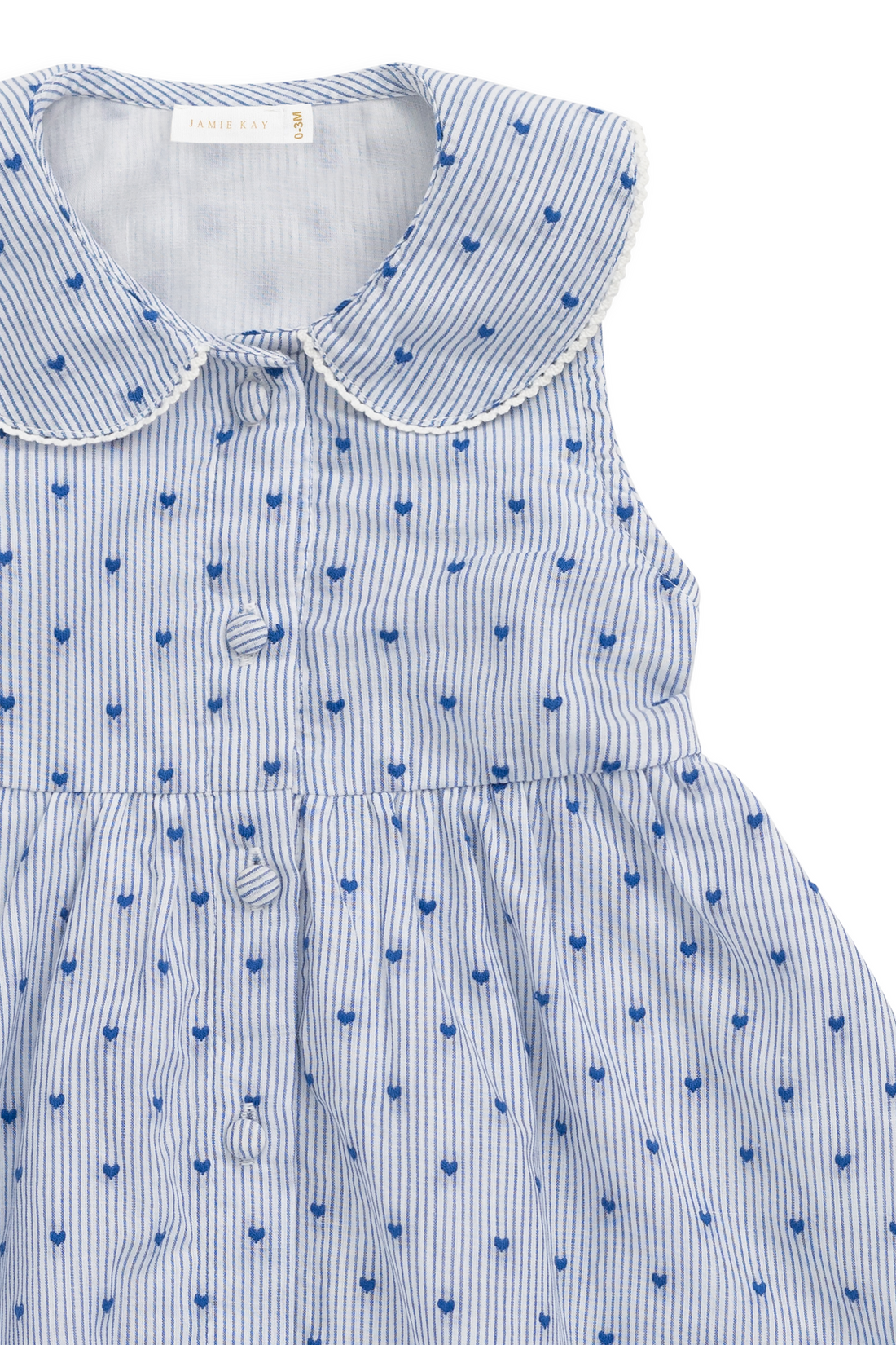 Organic Cotton Wisteria Dress - Mon Amour Stripe Indigo Childrens Dress from Jamie Kay Australia