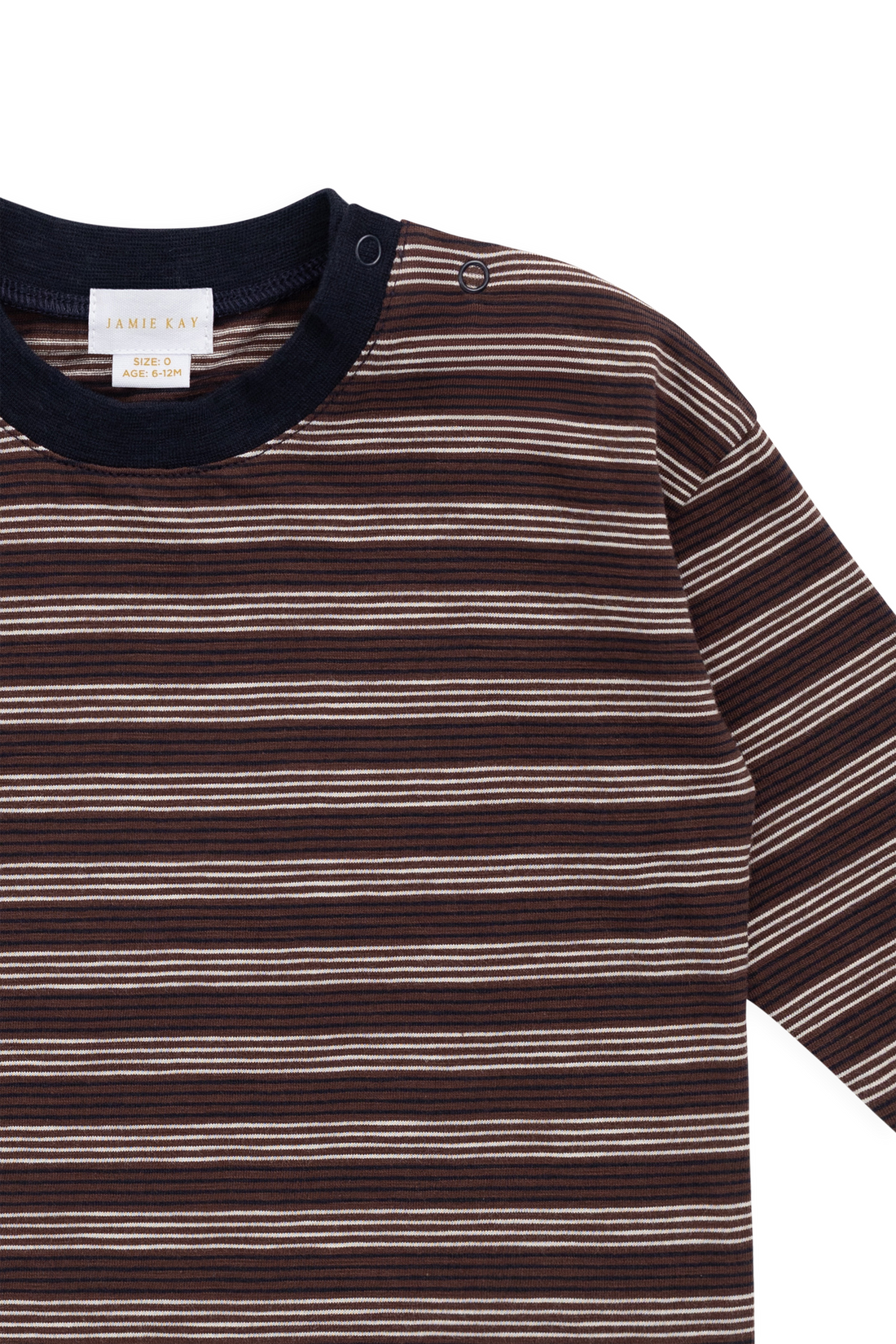 Slub Cotton Iver Long Sleeve Tee - Regal Stripe Childrens Top from Jamie Kay Australia