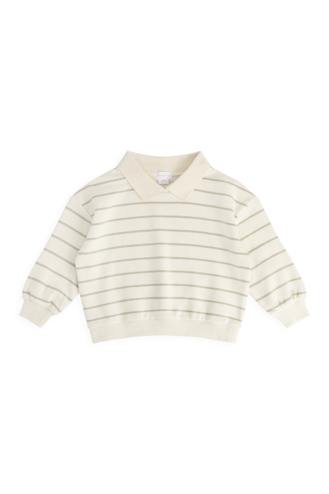 Benedict Sweatshirt - Horizon Stripe Lichen/Cloud Childrens Sweatshirting from Jamie Kay Australia