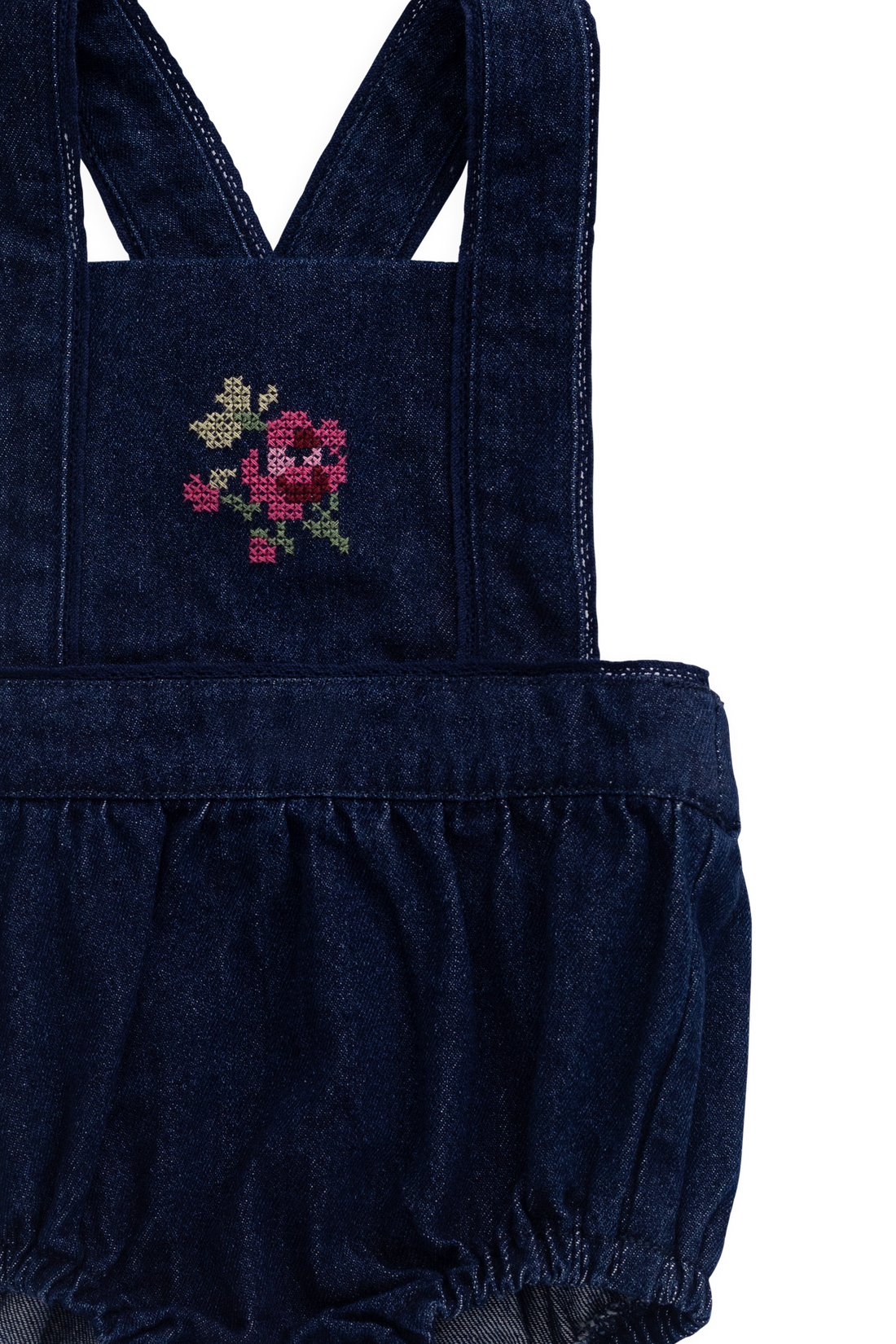 Calianna Playsuit - Deep Sea Denim Orchid Rose Childrens Playsuit from Jamie Kay Australia
