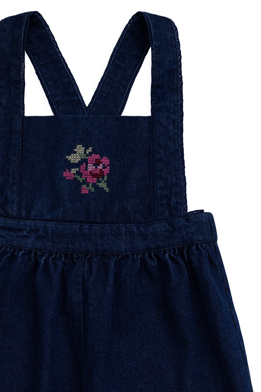 Dovie Overall - Deep Sea Denim Orchid Rose Childrens Overall from Jamie Kay Australia