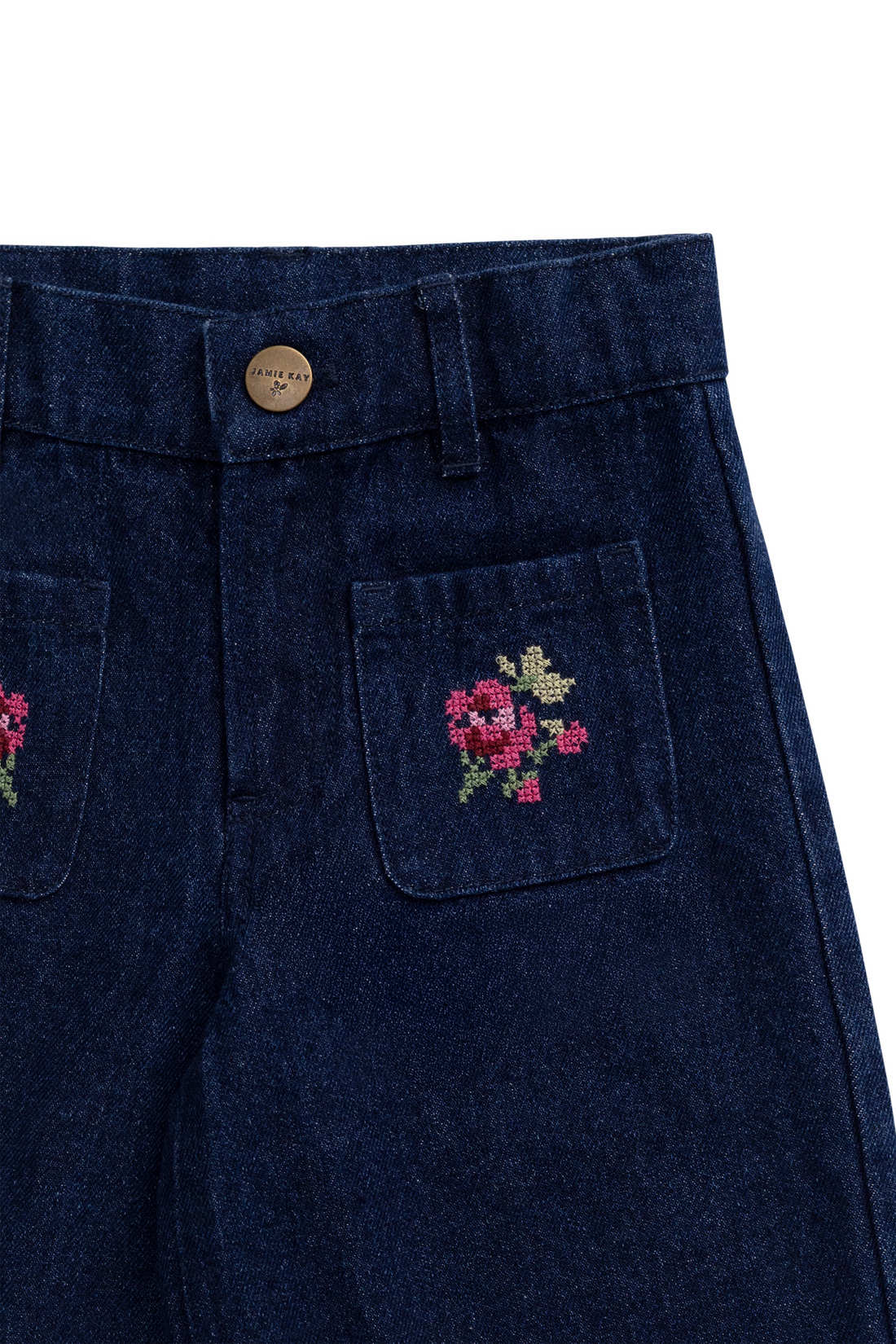 Ines Pant - Deep Sea Denim Orchid Rose Childrens Pants from Jamie Kay Australia