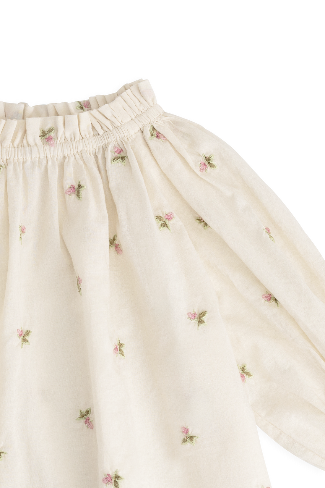 Organic Cotton Acacia Blouse - Rosebud Egret Childrens Top from Jamie Kay Australia