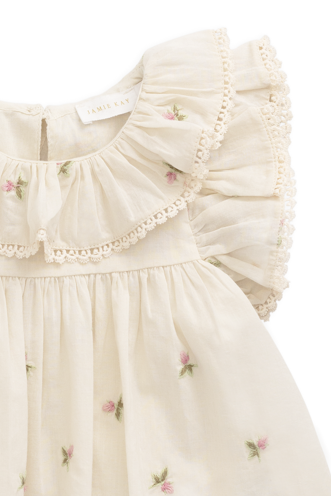 Organic Cotton Banks Blouse - Rosebud Egret Childrens Top from Jamie Kay Australia
