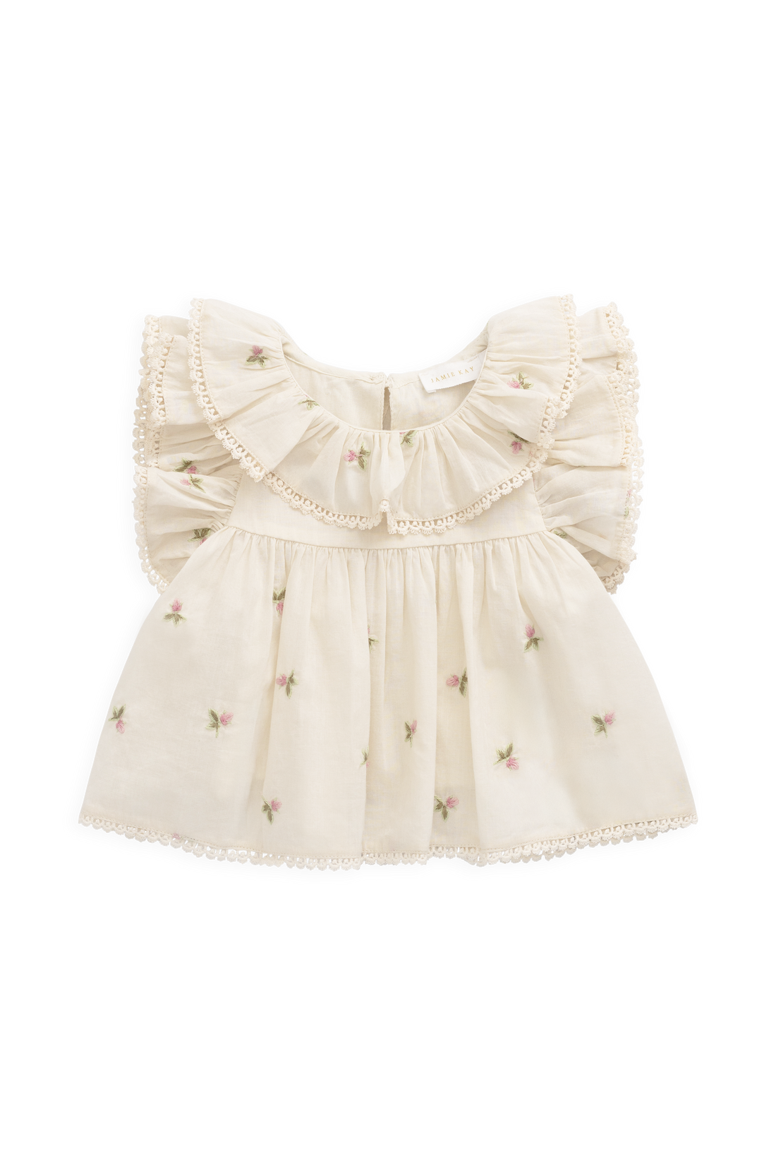 Organic Cotton Banks Blouse - Rosebud Egret Childrens Top from Jamie Kay Australia