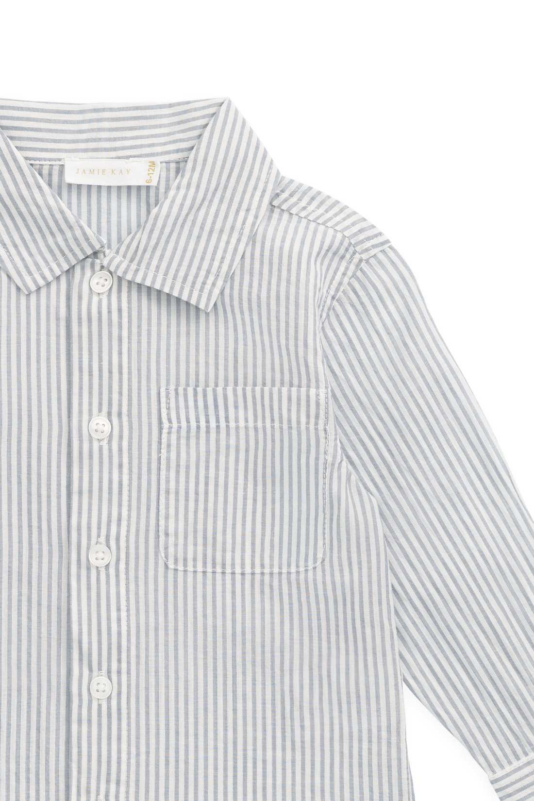 Organic Cotton Isaiah Shirt - Harbour Stripe Childrens Top from Jamie Kay Australia
