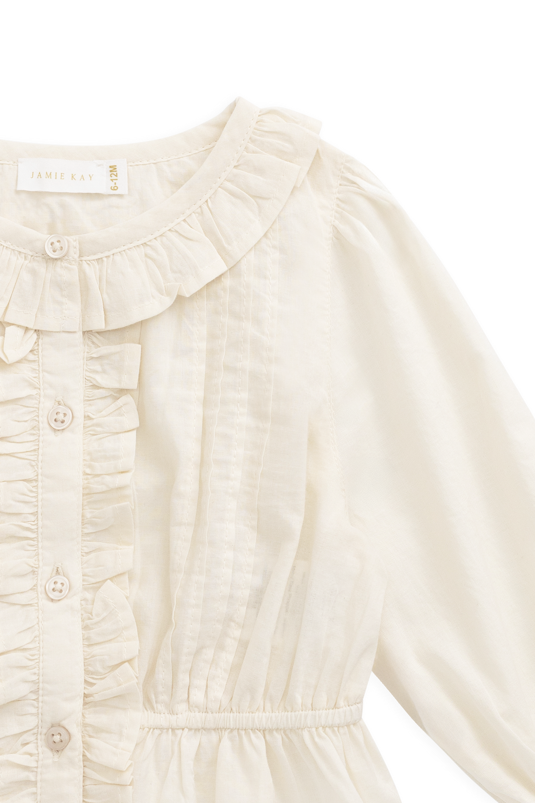Organic Cotton Maylah Blouse - Vanilla Childrens Top from Jamie Kay Australia