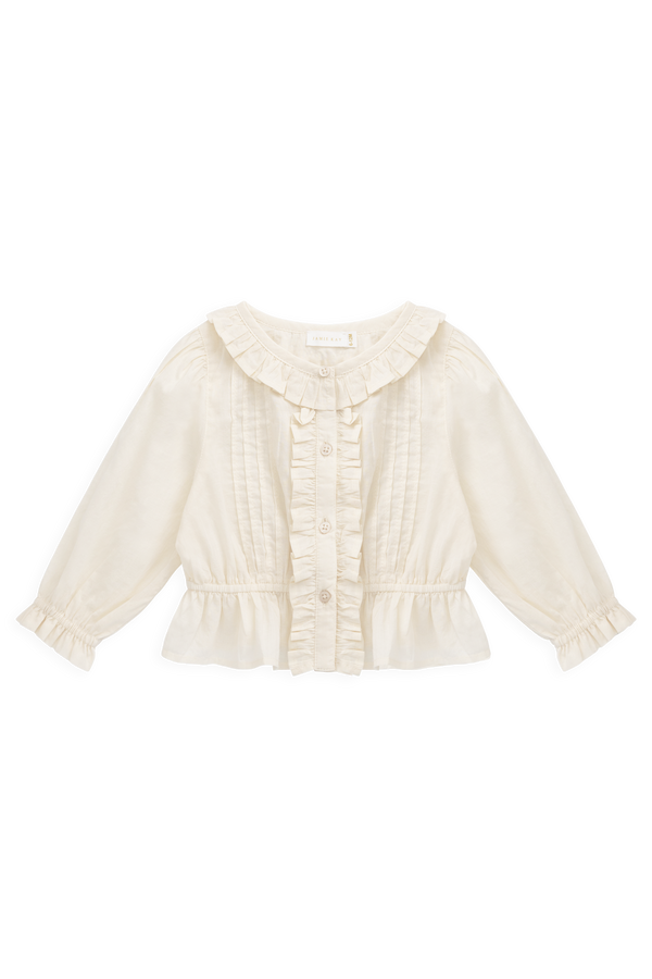 Organic Cotton Maylah Blouse - Vanilla Childrens Top from Jamie Kay Australia