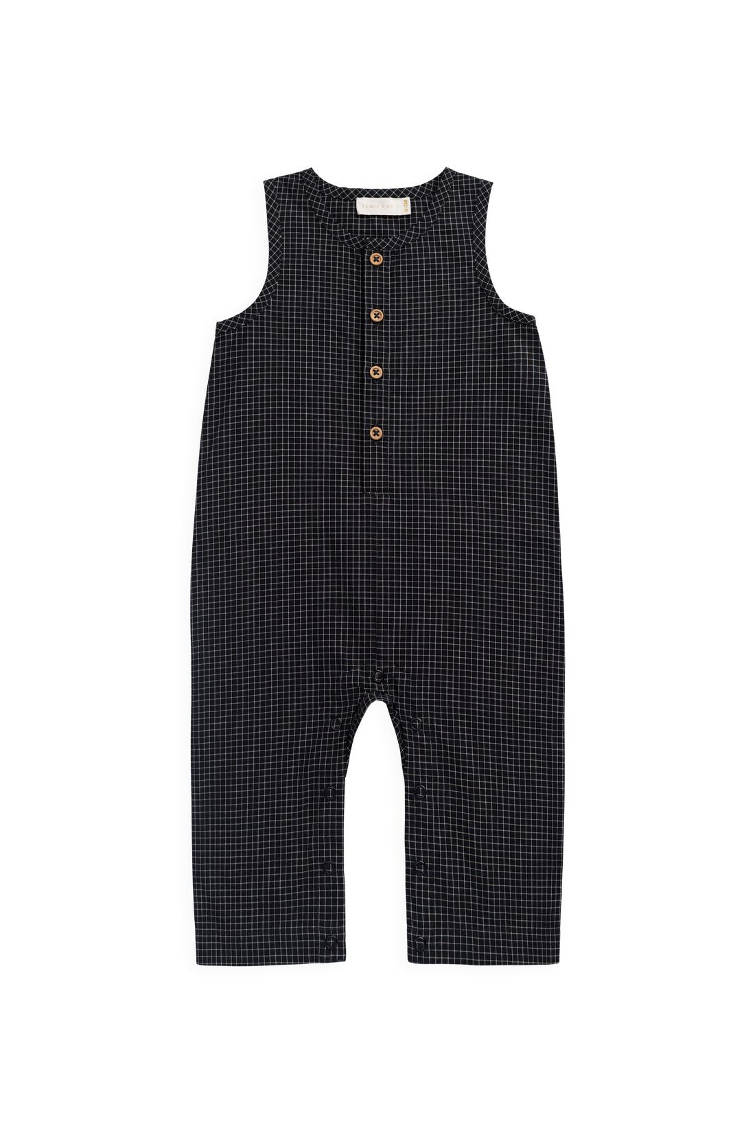 Organic Cotton Milo Jumpsuit - Eclipse Grid Childrens Jumpsuit from Jamie Kay Australia