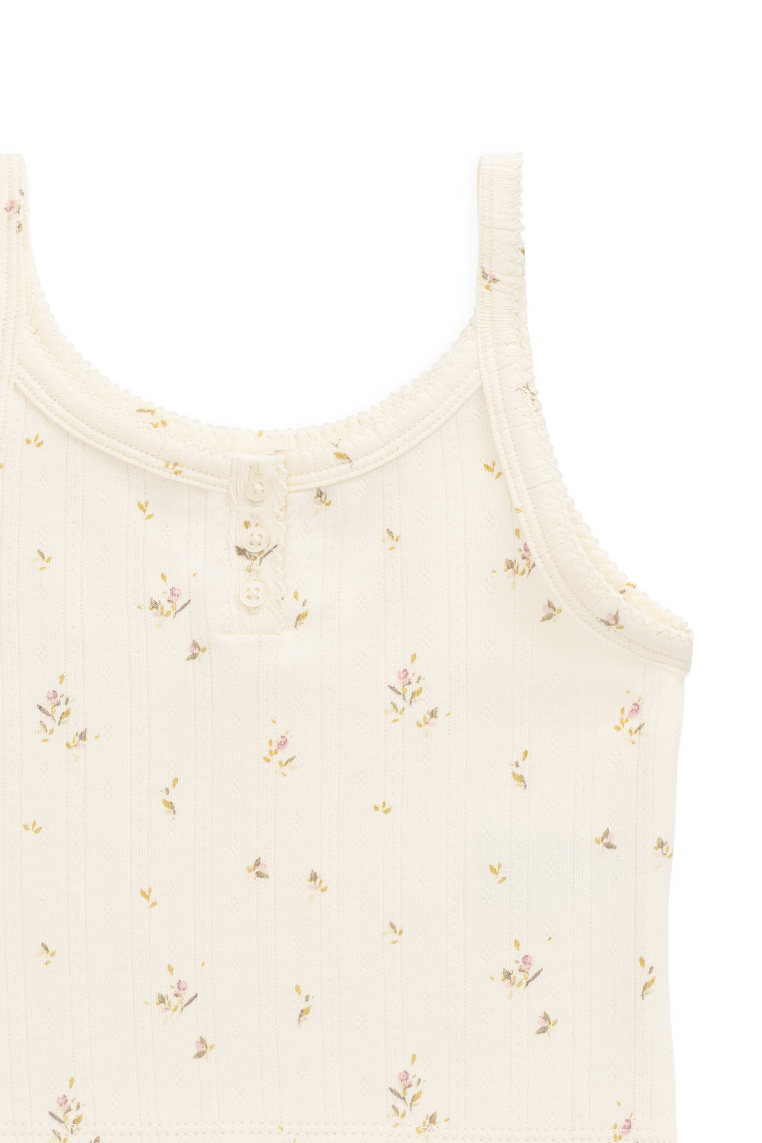 Organic Cotton Pointelle Anais Singlet - Dina Antique Childrens Singlet from Jamie Kay Australia