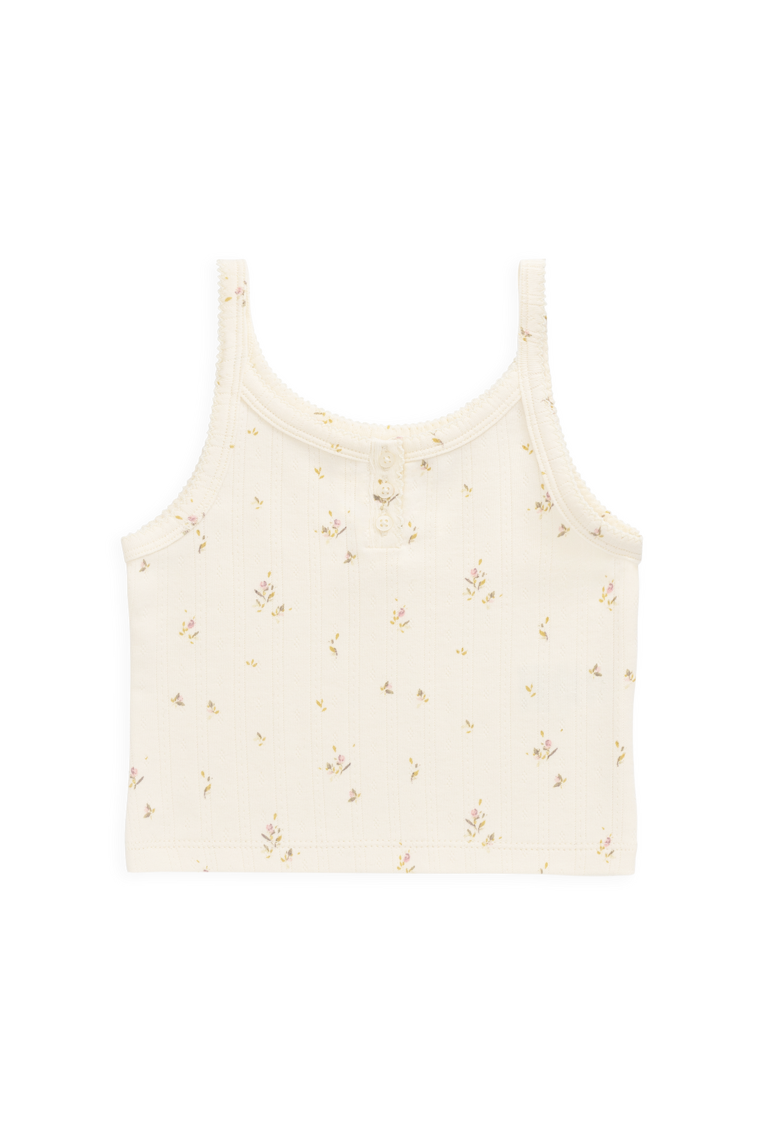 Organic Cotton Pointelle Anais Singlet - Dina Antique Childrens Singlet from Jamie Kay Australia